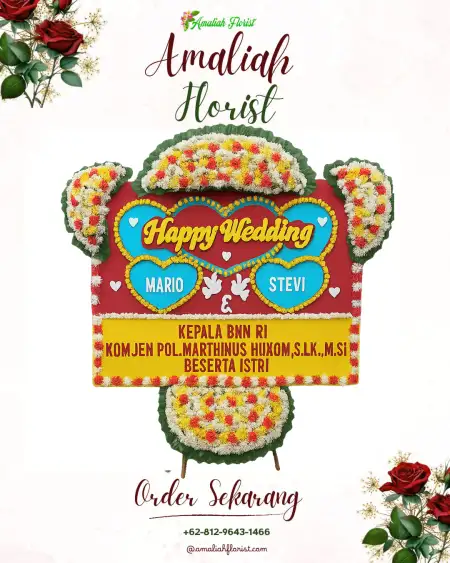 Papan Bunga Pernikahan Badamita
